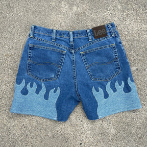 Denim on Fire Distress 5inch Lee Jorts 33W