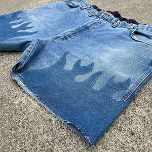 Denim on Fire Distress 5inch Wrangler Jorts 44W