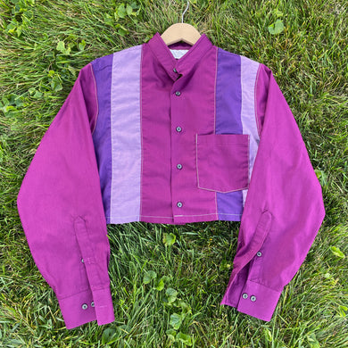 All Purple Long Sleeve Shirt Crop Hybrid