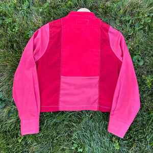 All Red Purple Long Sleeve Shirt Crop Hybrid