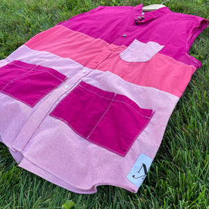 All Pink Button-Up Vest Hybrid