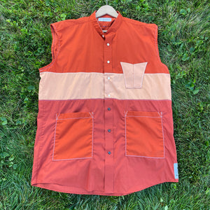 All Orange Button-Up Vest Hybrid
