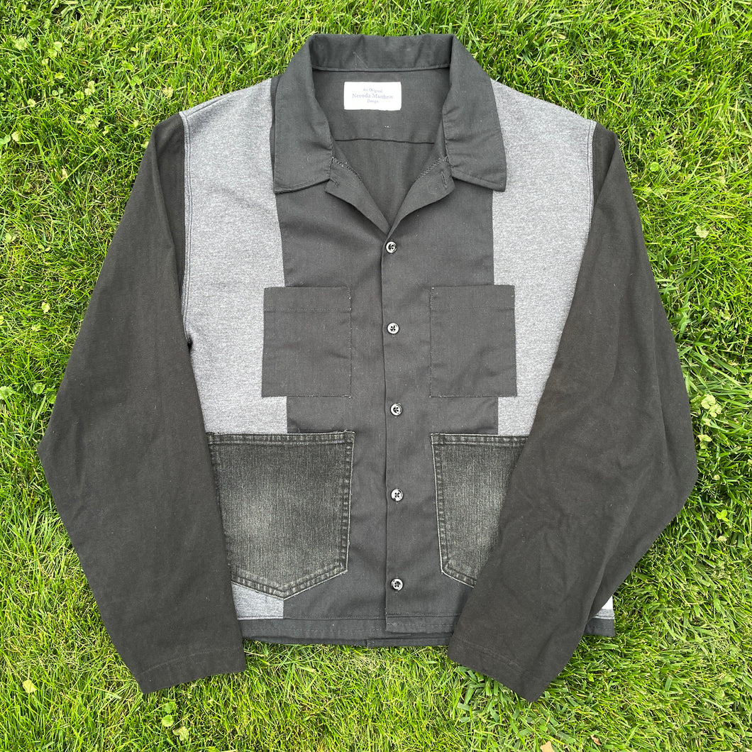 Button Up Sweatshirt Denim Hybrid