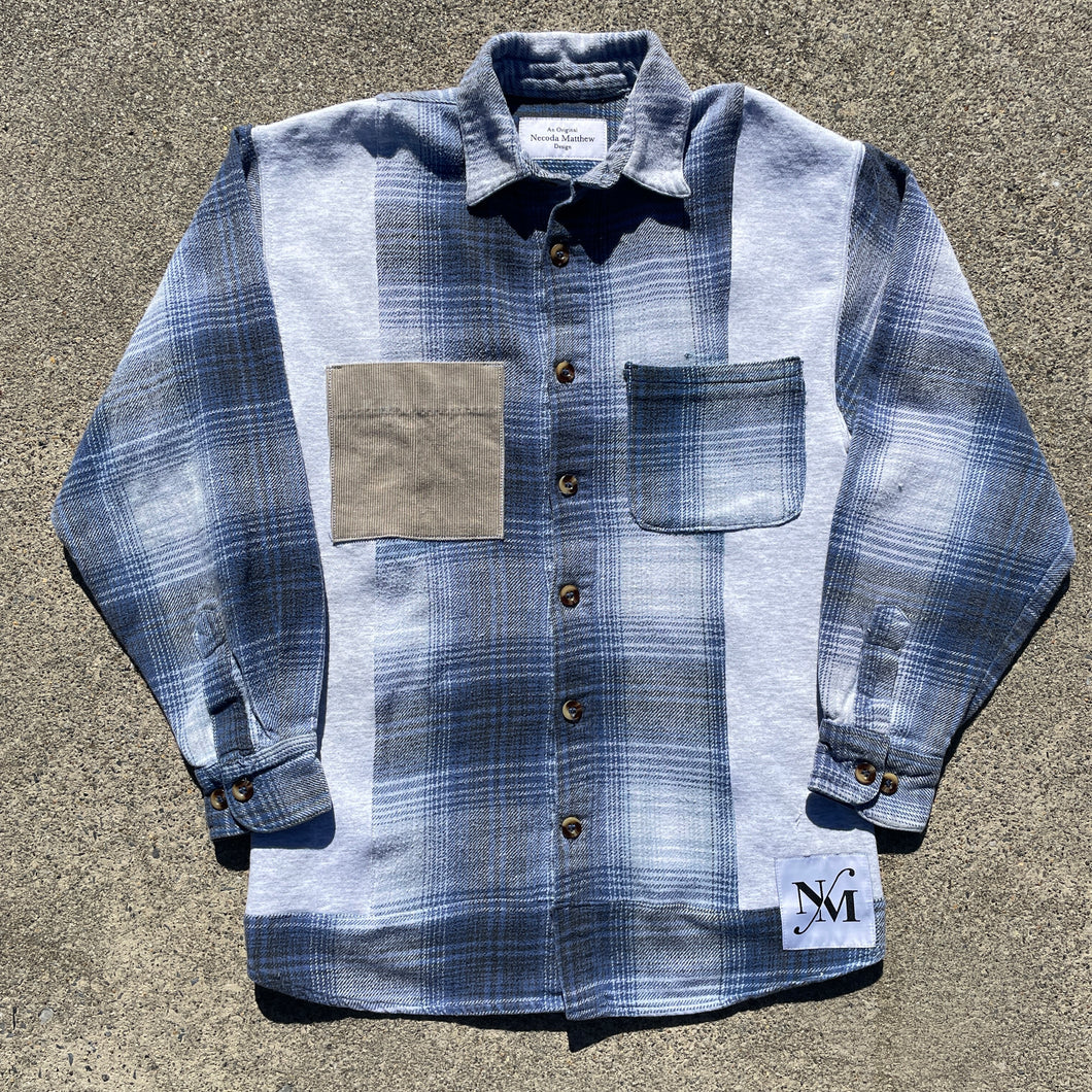 Cool Blue Flannel Sweatshirt Hybrid