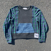 Denim Blues Faded Crop Sweatshirt Hybrid