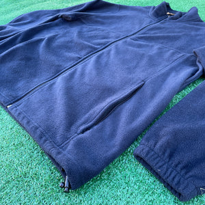 Oversized Navy Full-Zip Fleece