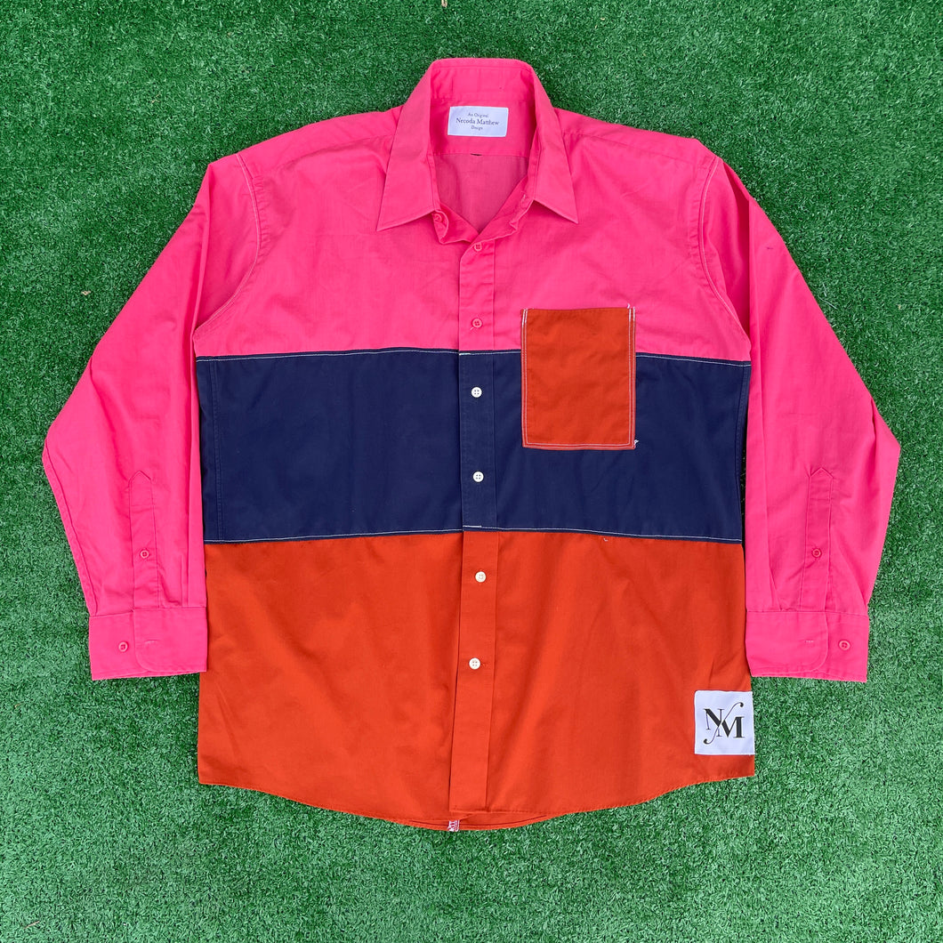 Summer Sunset Up-Cycled Button Shirt