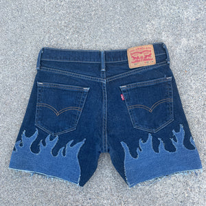 Denim on Fire Distress 5inch Levi Jorts 32W