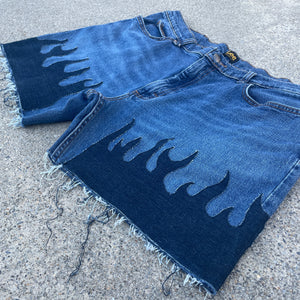 Denim on Fire Distress 5inch Lee Jorts 38W