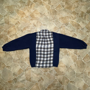 Free Flow Button-Up Cropped Flannel Sweatshirt