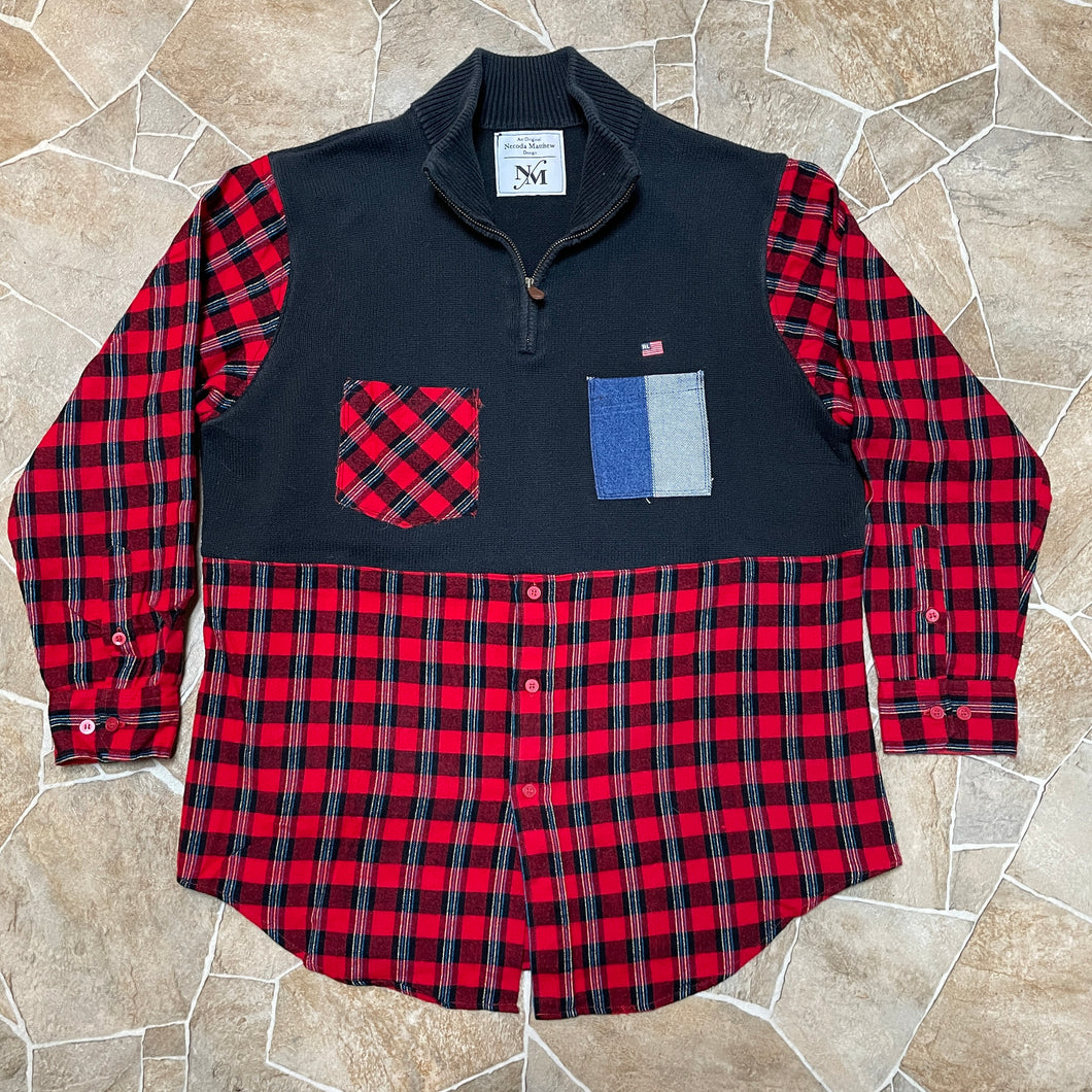 Polo Jeans Quarter-Zip Kilted Flannel