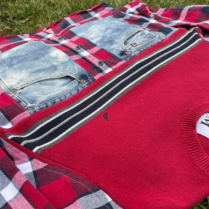 Red, White, and YOU Kilted Utility Sweater