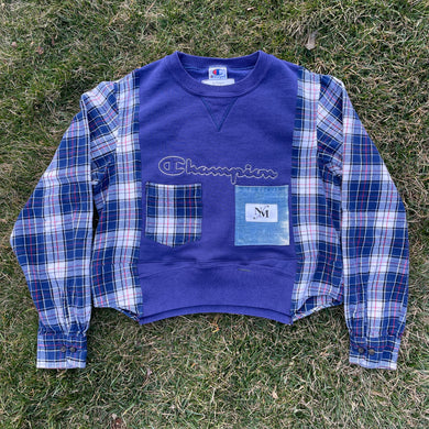 Vintage Champion Flannel Crop Rework